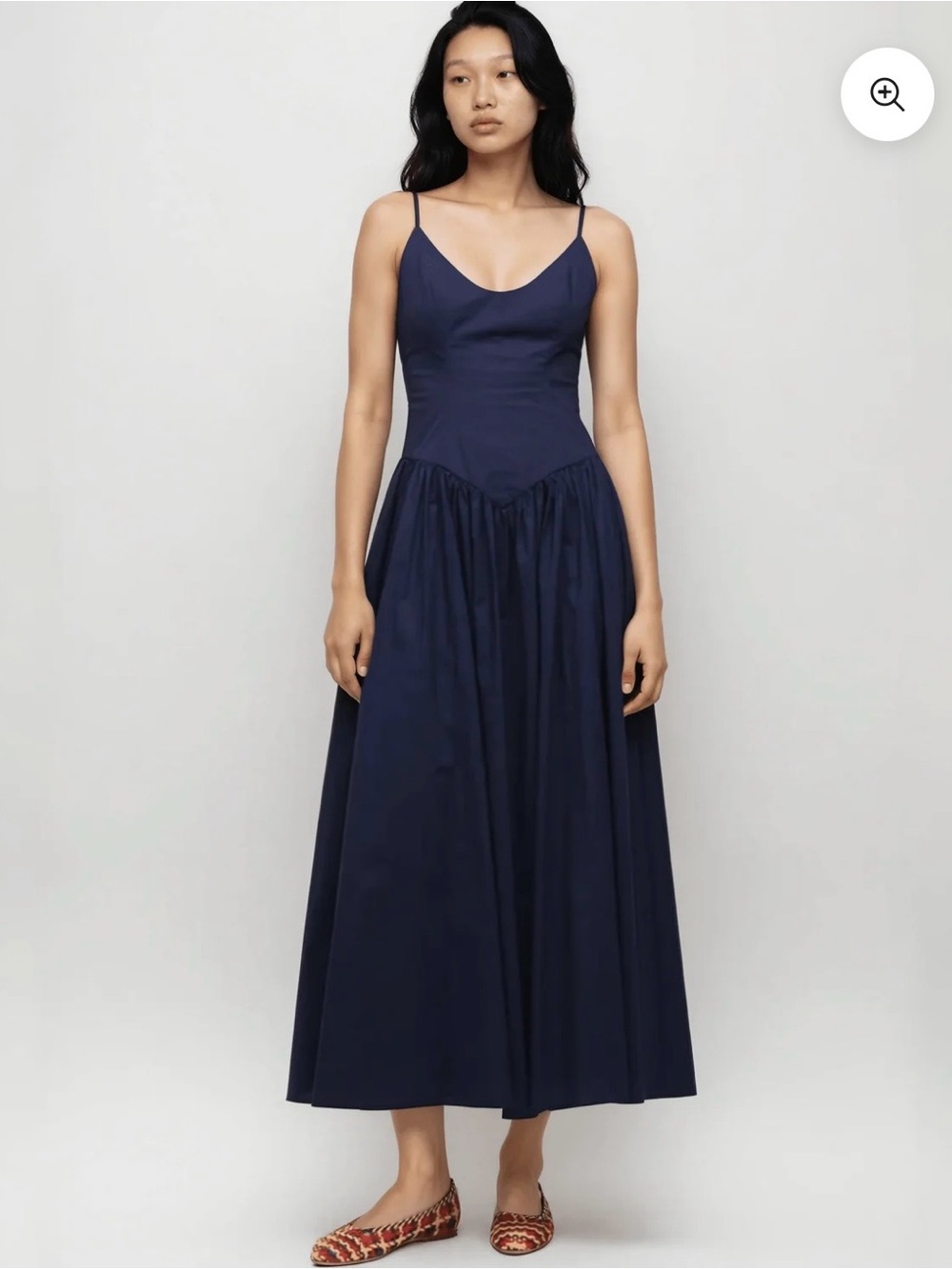 Staud Spaghetti-Strap Maxi Dress in Navy